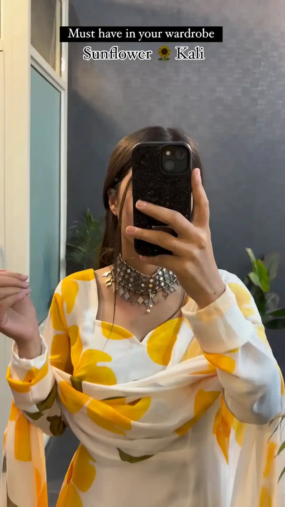 Sunflower Printed Kali set Kurtas With Dupatta.png